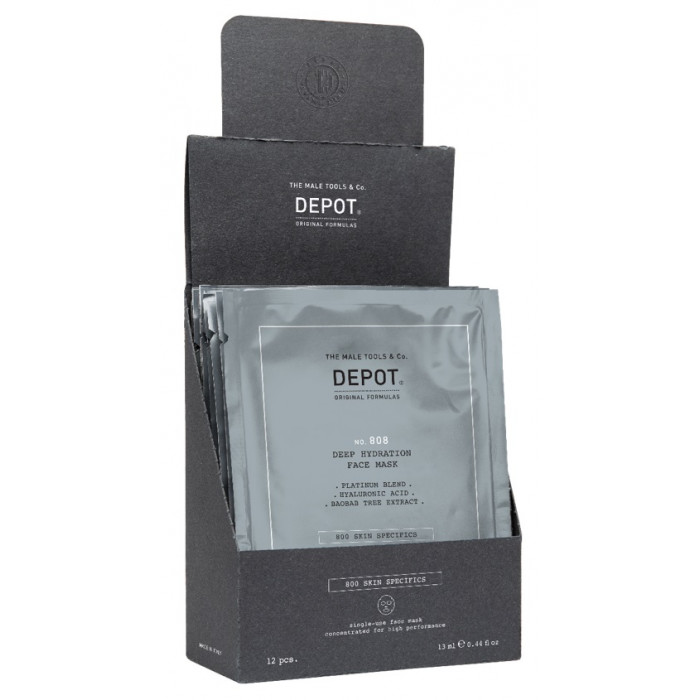 Увлажняющая маска для лица и шеи Depot 808 DEEP HYDRATION FACE MASK (12 саше по 13 мл)