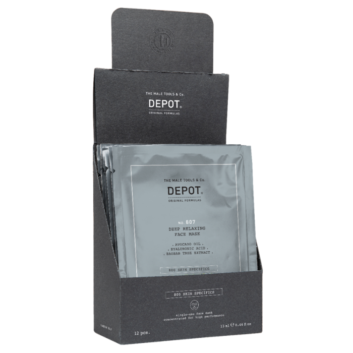 Успокаивающая маска для лица и шеи Depot 807 DEEP RELAXING FACE MASK (12 саше по 13 мл)