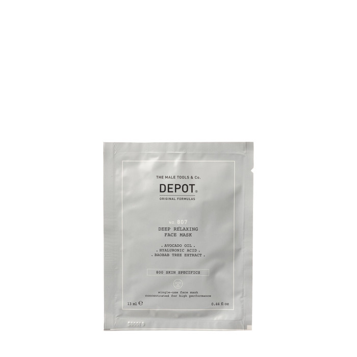 Успокаивающая маска для лица и шеи Depot 807 DEEP RELAXING FACE MASK (12 саше по 13 мл)