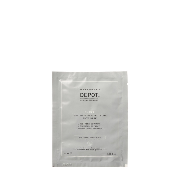 Тонизирующая маска для лица и шеи Depot 806 TONING & REVITALIZING FACE MASK (12 саше по 13 мл)