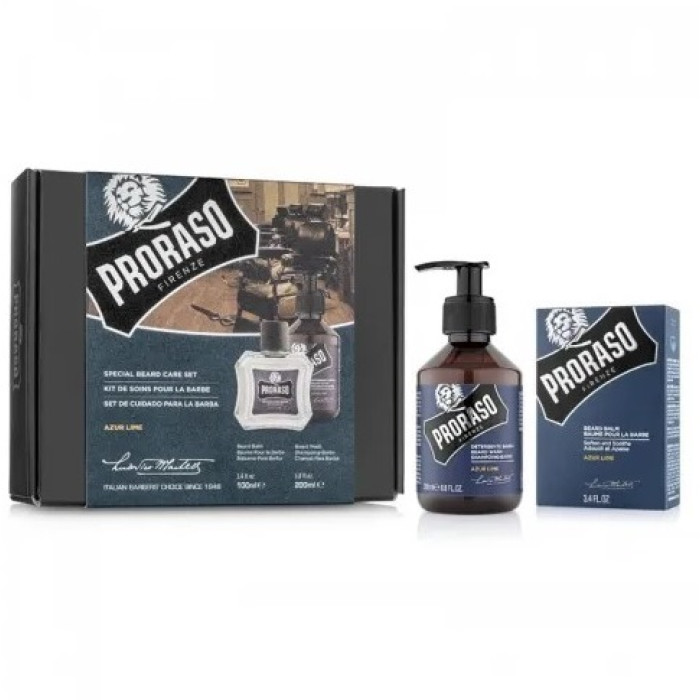 Подарунковий набір для бороди Proraso Azur Lime Duo Pack (Balm + Shampoo)