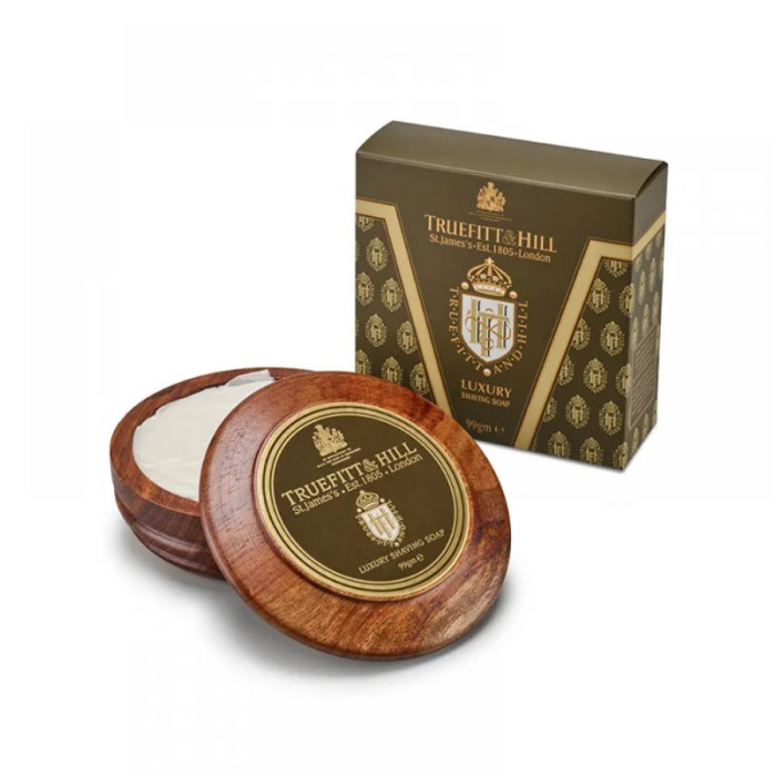 Мыло для бритья Truefitt & Hill Luxury Shaving Soap в деревянной чаше, 99 грамм
