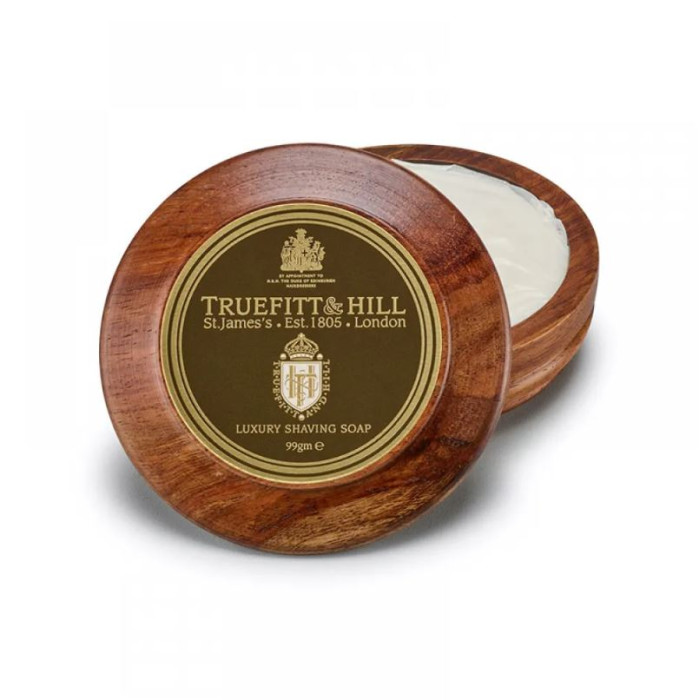 Мыло для бритья Truefitt & Hill Luxury Shaving Soap в деревянной чаше, 99 грамм