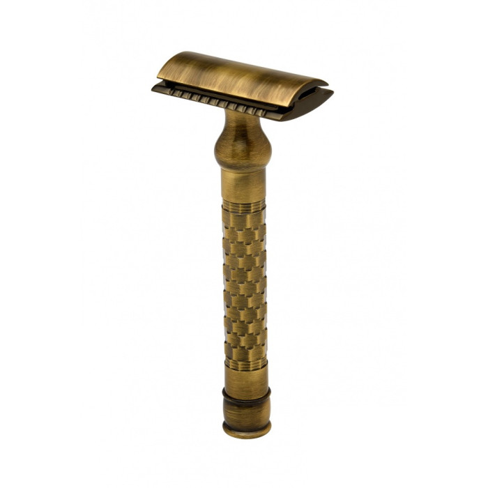 Станок для бритья Т-образный Pearl SHD-24 Antique Brass Closed Comb