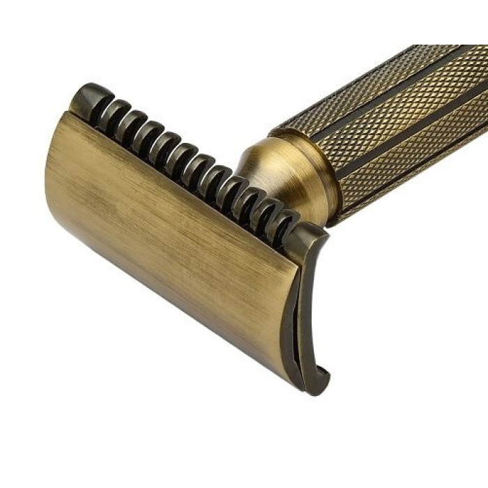 Станок для бритья Т-образный Pearl L-55 Antique Brass Closed comb & Open Comb