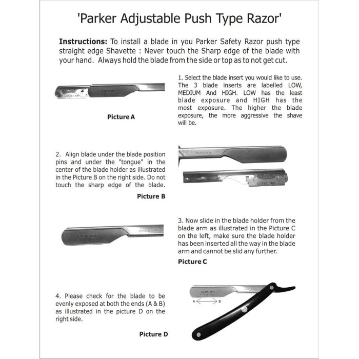 Опасная бритва (шаветта) Parker PTABK Professional Barber Razor