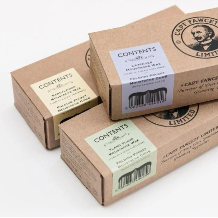 Подарочный набор для ухода за усами Captain Fawcett's Maharajah Moustache Wax and Moustache Comb