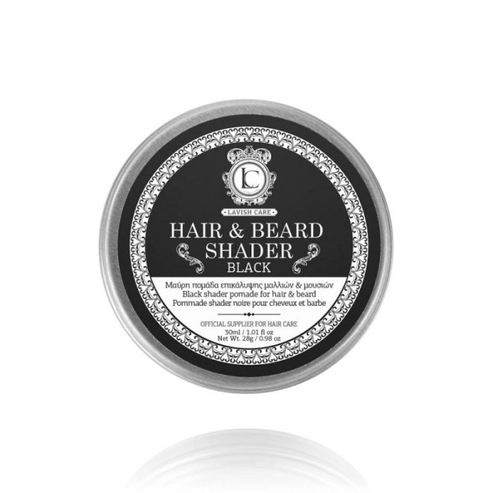Черная помада для камуфляжа и укладки бороды и волос Lavish Care Black Beard аnd Hair Shader Pomade, 30 грамм