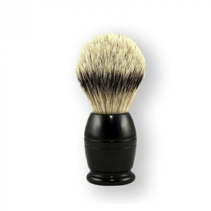 Помазок для бритья 918285 DOVO SHAVING BRUSH PURE SILVERTIP BADGER EBONY