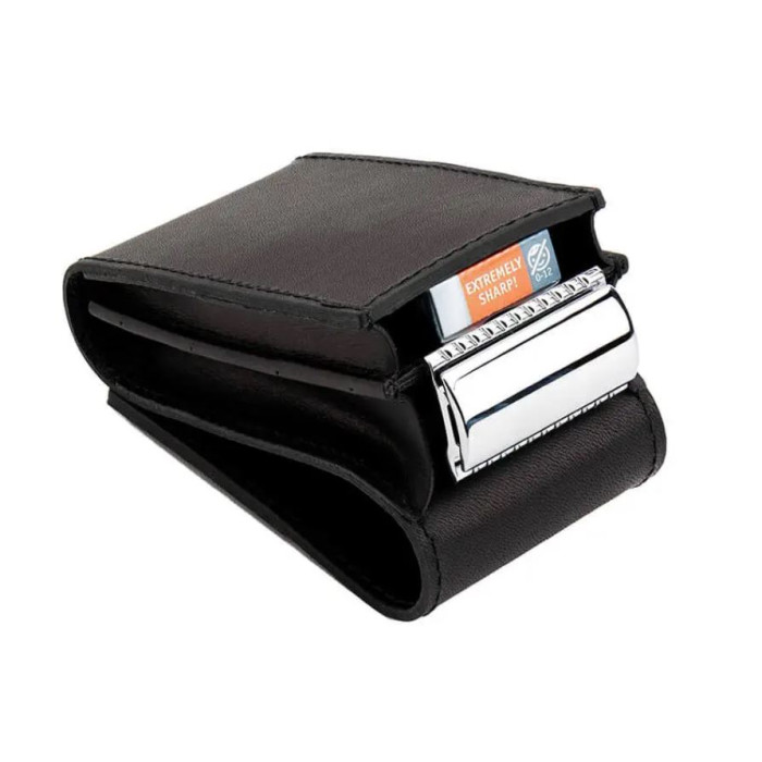 Кожаный кейс для бритвы и лезвий MERKUR LEATHER CASE 5004