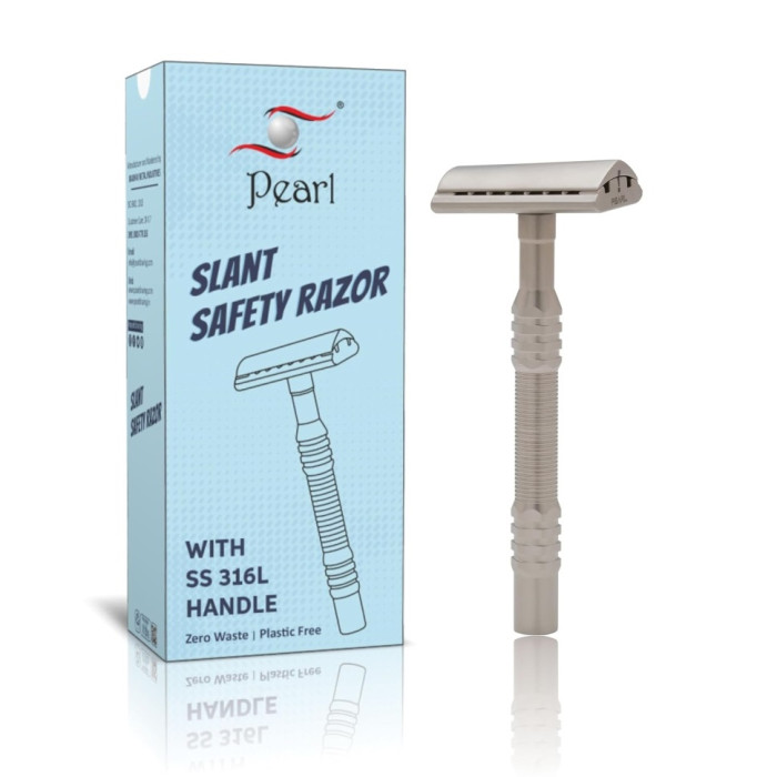 Станок для бритья Т-образный Pearl L-65 Semi Slant Stainless Steel