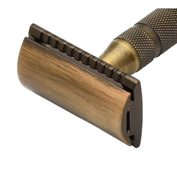 Станок для бритья Т-образный Pearl SSH-05 Antique Brass Closed Comb
