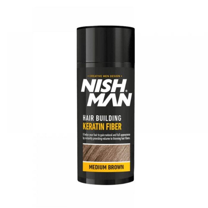 Кератиновая фибра для объема волос Nishman Hair Keratine Fiber Medium Brown 20 грамм
