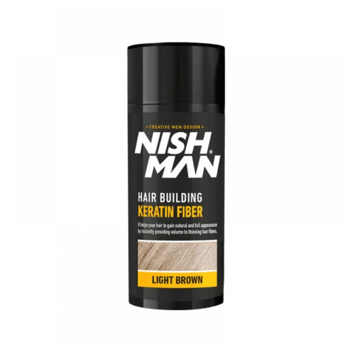 Кератиновая фибра для объема волос Nishman Hair Keratine Fiber Light Brown 20 грамм