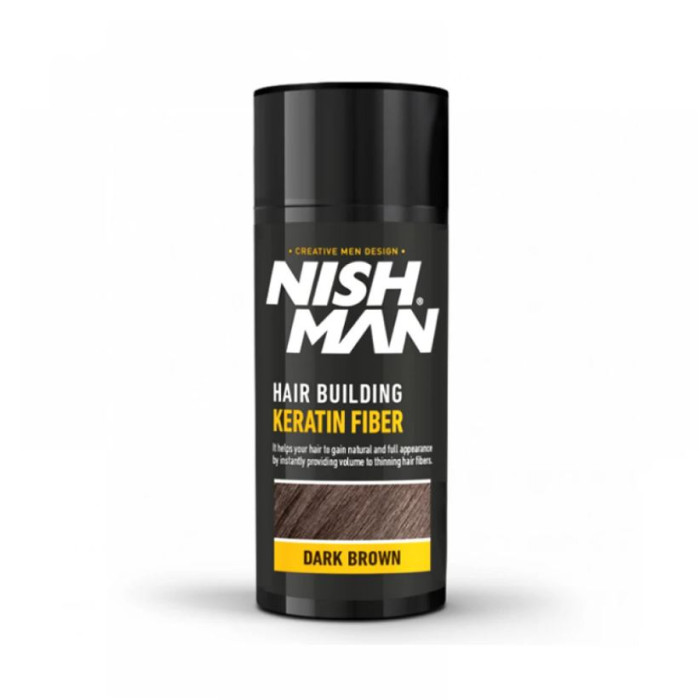 Кератиновая фибра для объема волос Nishman Hair Keratine Fiber Dark Brown 20 грамм