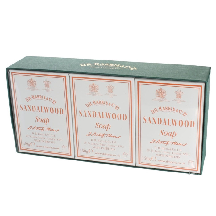 Набор мыла D R Harris SANDALWOOD Bath Soap (3 шт*150 грамм)