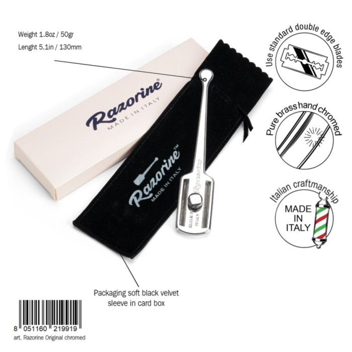 Небезпечна бритва (шаветта) Razorine Original Chromed Shavette Razor