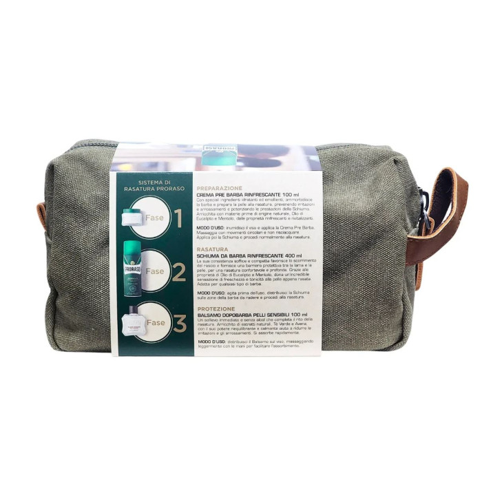 Подарунковий набір для гоління Proraso Refreshing Shaving Kit у косметичці