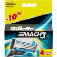Картриджі Gillette Mach3, 4 шт.